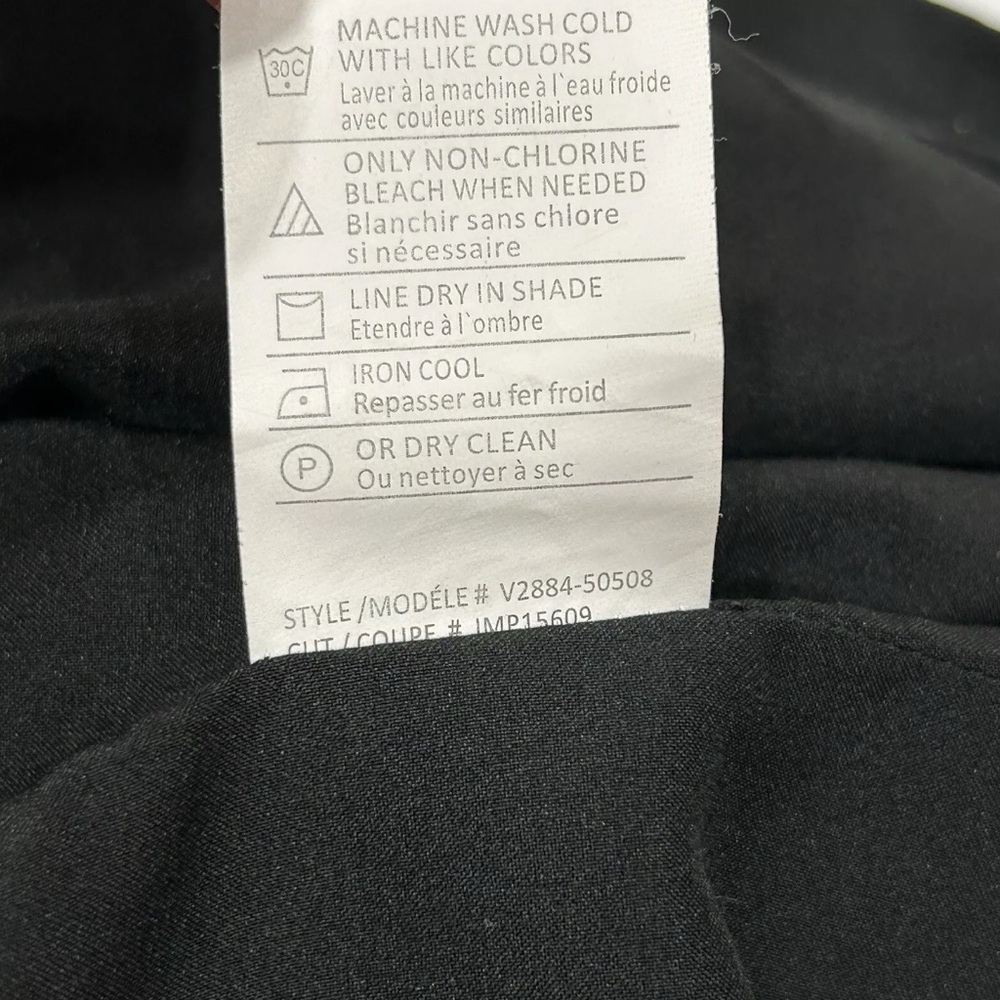 Vince Inverted Dress V-Neck Side Pockets Black Size 6 - Picture 10 of 11